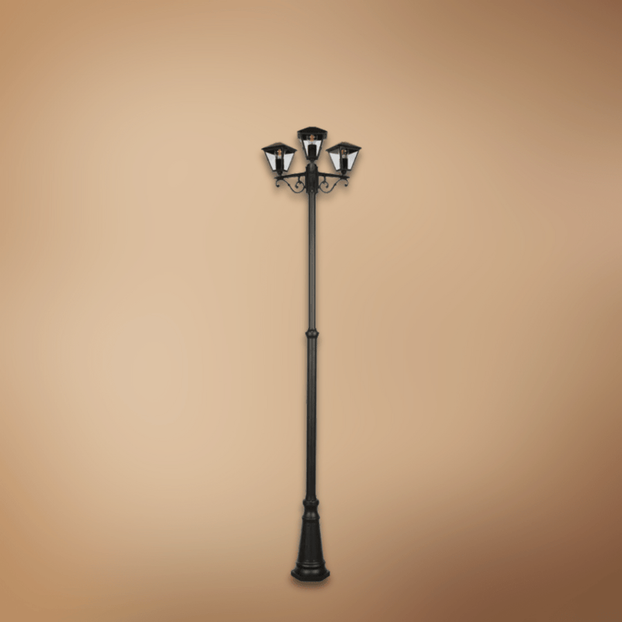 Paravento Black Outdoor Garden Pathway Lamp Post - 3 X 40W - Image 2