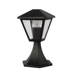 Paravento Black Outdoor Pedestal Pillar Lantern Light - 40W