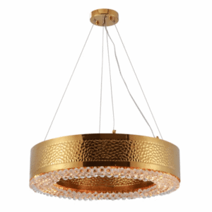 Round Ball Crystal Gold Metal E14 Chandelier Ceiling Light - D600 mm