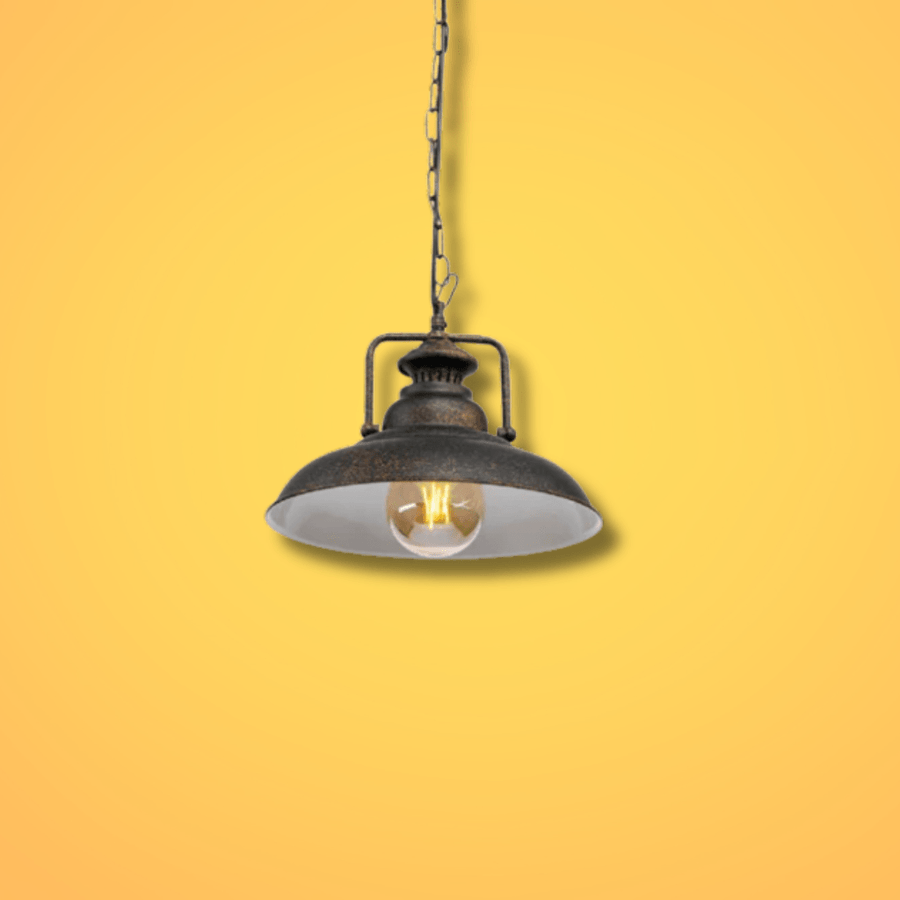 Rusty Brown Dome Industrial Jumbo Metal E27 Ceiling Pendant Light - Image 2