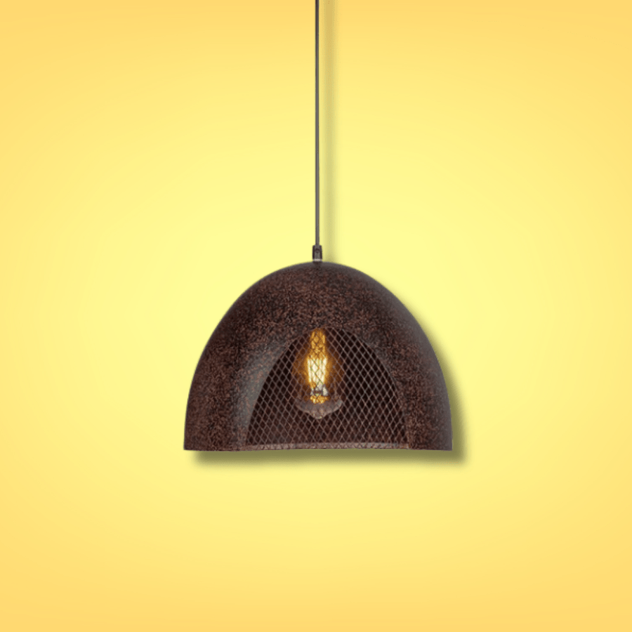 Rusty Brown Metal Dome Pendant Ceiling Light E27 - D220mm/D300mm - Image 2