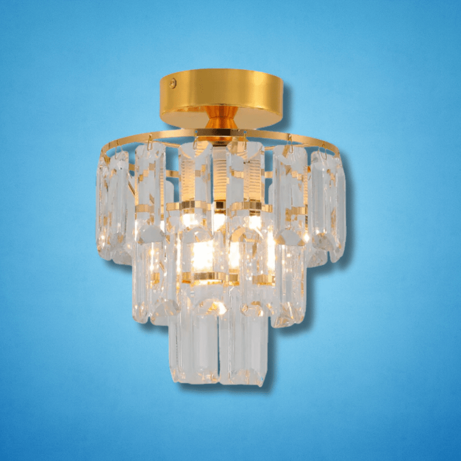 Semi-Flush Crystal Ceiling Chandelier Light - Image 2