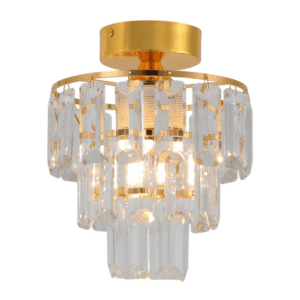 Semi-Flush Crystal Ceiling Chandelier Light