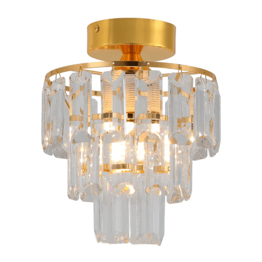 Semi-Flush Crystal Ceiling Chandelier Light