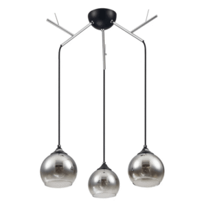 Smoky Dome Glass Chrome Modern Ceiling Light - 40W