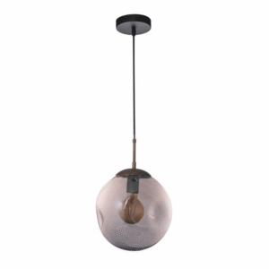 Smoky Glass Crater E27 Pendant Ceiling Light