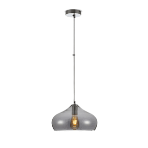 Smoky Glass India Dome Pendant Ceiling Light - 60W