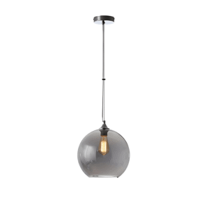 Smoky Glass India Globe Pendant Ceiling Light - 40W