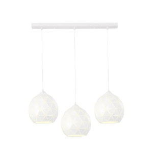 Triangle White Pattern Metal Laser Island Pendant Ceiling Light - 40W