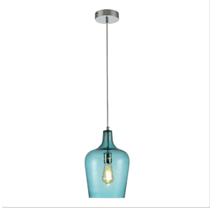 Vase Silhouette Textured Schoolhouse Pendant Ceiling Light -  Blue