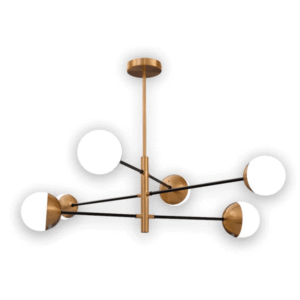 White Glass Gold Metal Globe Sputnik Tiered Nordic Kitchen Island 6xG9 Chandelier